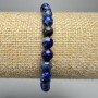 Bracelet Lapis Lazuli natural stone smooth bead, diameter 6.5 mm +/-, length 18 cm +/- (stretch)
