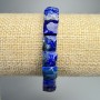 Lazurite bracelet with natural stone, flat faceted cube beads, 9x9x5 mm ±, length 18 cm ± (stretch)