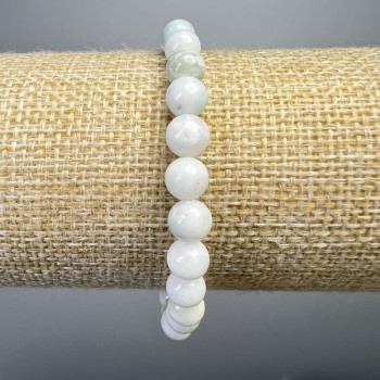 Hemimorphite Bracelet, natural stone, smooth beads, 6.5 mm diameter, 18 cm length (stretch)