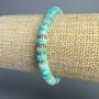 Amazonite bracelet with natural stone disc beads, 6×3 mm, 18 cm length, stretch