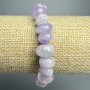 Bracelet Lavender Amethyst natural stone faceted beads, diameter 10x7 mm, length 18 cm +/- (stretch)