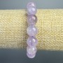 Bracelet Lavender Amethyst natural stone smooth bead, diameter 10 mm ±, length 18 cm ± (stretch)