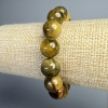 Yellow Pietersite Bracelet, Natural Stone, Smooth Beads, Diameter 12.5 mm ±, Length 18 cm ± (Stretch)