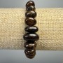 Bronzite bracelet with natural stone, large faceted beads, diameter 10×5 mm, length 18 cm +/- (stretch)