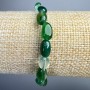Bracelet of Green Agate natural stone, faceted beads, diameter 6x8 mm ±, length 18 cm ± (stretch)