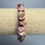 Rhodonite bracelet, natural stone, faceted rondel beads, diameter 10x7 mm, length 18 cm (stretch)