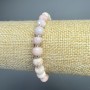 Pink Opal Bracelet with Faceted Rondelle, 8x6 mm diameter, 18 cm length (Stretch) with beads