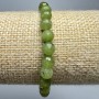 Canadian Jadeite Bracelet with natural stone, faceted beads, 6 mm diameter, 18 cm length +/- (stretch)