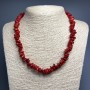 Natural Coral Necklace with Oval Lentil Beads, 10x3 mm, Length 48 cm