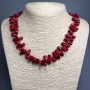 Natural Coral Necklace, beads diameter 13x6 mm, length 50 cm, with clasp and extension chain