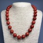 Red Jasper Necklace (Imitation) — Smooth Beads, 14 mm Diameter, 51 cm Length