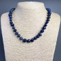 Lapis Lazuli Necklace with natural stone, faceted beads, diameter 10x7 mm +/-, length 50 cm +