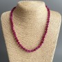 Raspberry Tourmaline Necklace with smooth beads, 6 mm diameter, 50 cm length