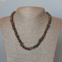 Bronzite chip necklace, natural stone, diameter 7×3 mm ±, length 47 cm ±