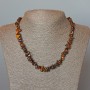 Tiger's Eye Necklace, natural stone chips, diameter 7x3 mm, length 47 cm