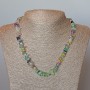 Necklace Fluorite natural stone, faceted beads, 8x3 mm diameter, 47 cm length.