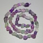 Natural fluorite beads, unpolished stone, faceted bead, diameter 6x8 mm, length 40 cm on thread