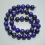 Blue Cat's Eye Beads Natural Stone Smooth Round Bead, 10mm Diameter +/-, 38cm Length +/- on Thread