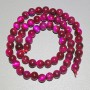 Raspberry Cat's Eye Beads, natural stone, smooth round beads, diameter 6.5 mm, length 38 cm ± on a thread