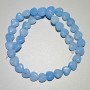 Aquamarine Beads, Heart-Shaped Natural Stone, diameter 10x10x5 mm ±, length 37 cm ± on thread