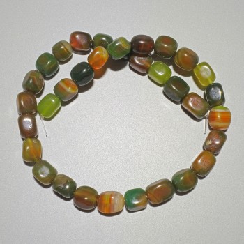 Beads Brazilian Agate natural stone bar, 9×12 mm, 38 cm length on thread