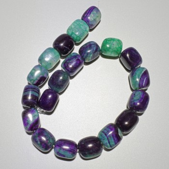 Agate Beads Natural Stone Bar Shape, 16x19 mm, length approximately 38 cm on beading thread