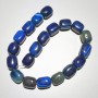 Blue agate beads, natural stone bar shape, 15×19 mm, length about 38 cm on thread