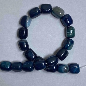 Agate Beads, Brick-Shaped Natural Stone, 16x19 mm, 38 cm on thread