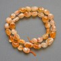 Citrine beads, natural stone, faceted, diameter 9x11 mm +/-, length 41 cm +/- on thread