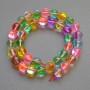 Multicolored opal glass beads, smooth round spheres, diameter 10.5 mm, length approximately 38 cm on thread