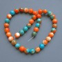 Beads 'Variscite' (acrylic, synthetic) orange, blue and white smooth round beads, 8.5 mm diameter