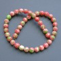 Beads 'Variscite' (acrylic imitation) pink, white and green smooth beads, 8.5 mm diameter, approximately 40 cm long on a thread