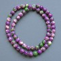 Beads 'Variscite' (artificial acrylic) purple, white and green, smooth round beads, diameter 6.5 mm, length 40 cm +/- on thread