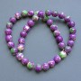 Beads "Variscite" (imitation acrylic) purple, white and green smooth beads, diameter 10.5 mm, length 40 cm on a thread