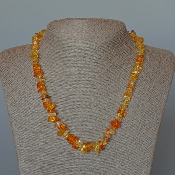 Citrine Necklace, natural gemstone chips, 8x4 mm diameter, length 49 cm