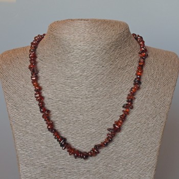 Brown garnet necklace, natural stone, faceted beads, diameter 7x3 mm, length 48 cm