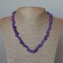 Natural Amethyst Necklace with Faceted Beads, 8x4 mm, 47 cm length