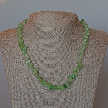 Green Aventurine Necklace with Natural Stone Chips, 8x4 mm, length 48 cm ±