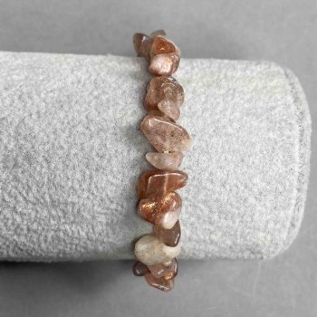 Heliolite bracelet with natural stone chips, 9×4 mm, length 18 cm (stretch)