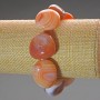 Clearance Carnelian Bracelet with Large Faceted Beads, natural stone, diameter 17-22×17-19 mm, length 18 cm (stretch)