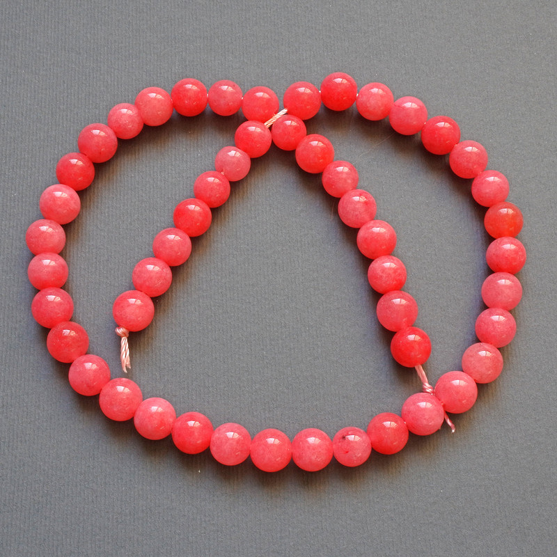 Tourmaline Beads, Natural Stone, Smooth Beads, Diameter 8mm+-, Length 38cm+- on a thread