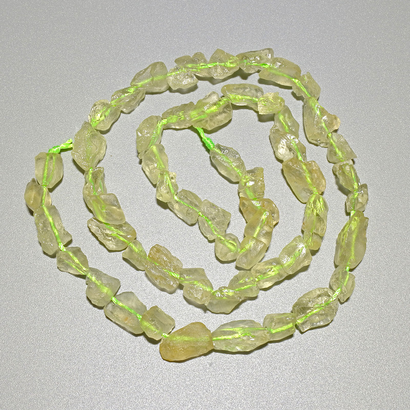 Citrine Quartz Beads, Natural Stone, Cabochon-Cut, 6x7 mm Diameter, About 40 cm Length on Thread