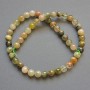 Phantom Quartz with Rutile Beads, natural stone, smooth spheres, 8 mm diameter, 39 cm length, on thread