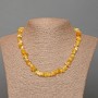 Necklace with Yellow Turquoise natural stone chips, diameter 7x3 mm, length 47 cm