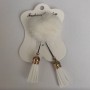 Discount! Clearance White Mink Fur Brooch, 50 mm diameter, 10 cm length