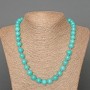 Aquamarine Necklace with Natural Gemstone Smooth Beads, 10 mm Diameter ±, Length 51 cm
