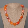 Clearance Necklace with Carnelian natural stone, large faceted beads, diameter 19×21 mm ±, length 45 cm ±
