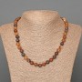 Brown Matte Agate Necklace, Natural Stone, Smooth Beads, 8 mm Diameter ±, 48 cm Length ±