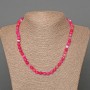 Raspberry Agate Necklace, Matte, Natural Stone, Smooth Bead, 6 mm diameter, 49 cm length