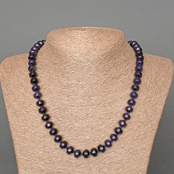 Necklace Aventurine 'Night of Cairo' (synthetic) smooth rondelle, diameter 9x7mm+-, length 50cm+-